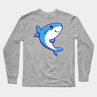 Cute Shark Waving Hand Long Sleeve T-Shirt